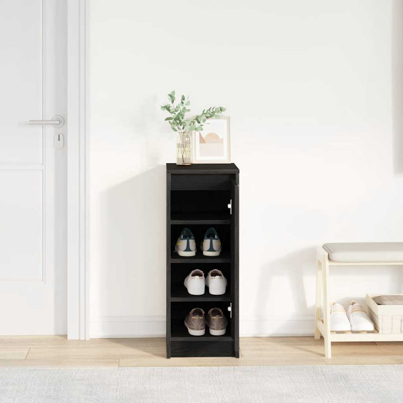 Dulap Pantofi Stejar Negru 29,5x34x76 cm Lemn prelucrat