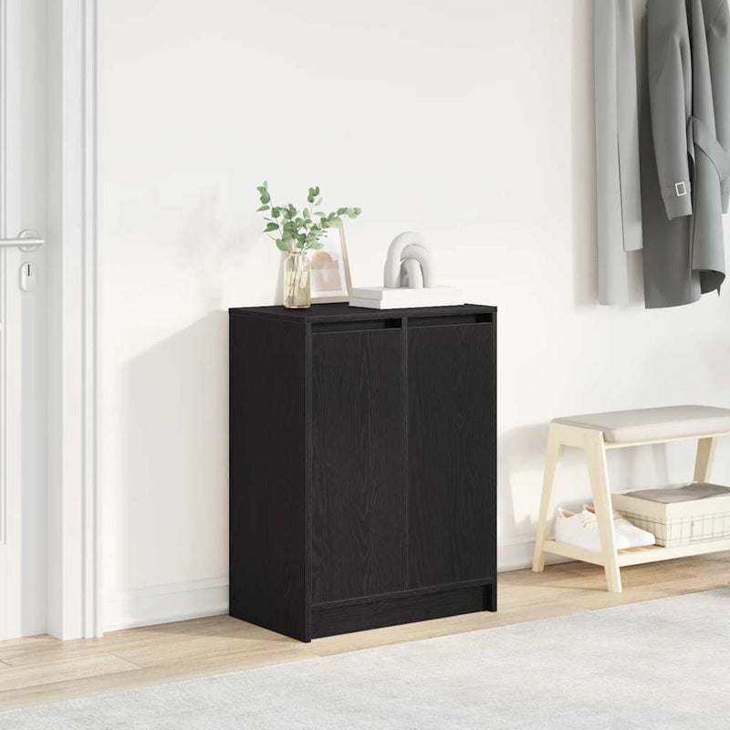 Dulap Pantofi Stejar Negru 57x34x76 cm Lemn prelucrat