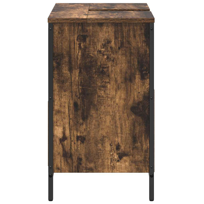 Dulap pentru baie cu sertare stejar afumat 60x34,5x60 cm