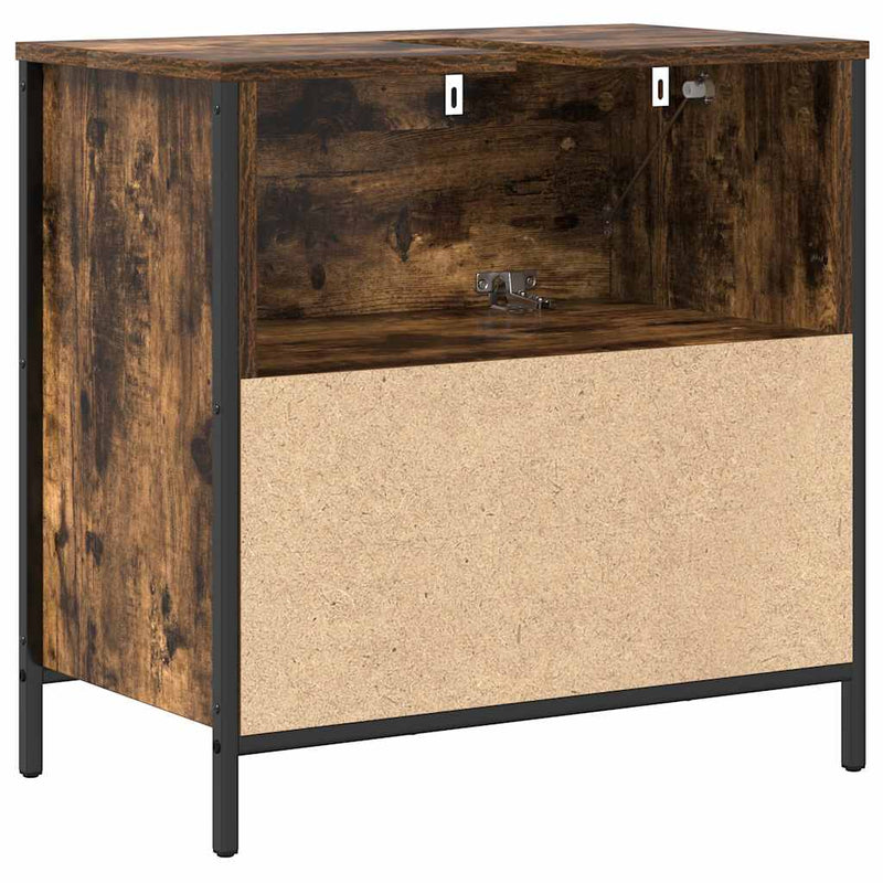 Dulap pentru baie cu sertare stejar afumat 60x34,5x60 cm