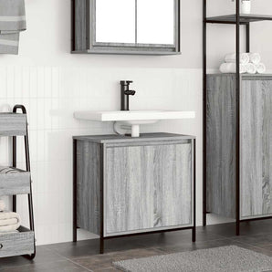 Dulap pentru lavoar baie gri Sonoma 60x34,5x60 cm