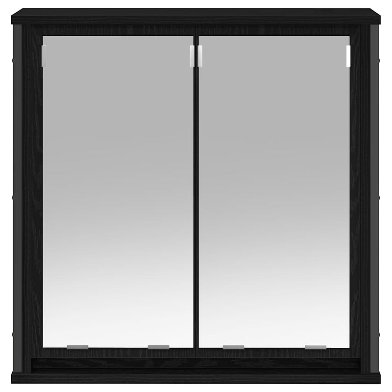 Dulap de baie cu oglindă stejar negru 60x21x60 cm