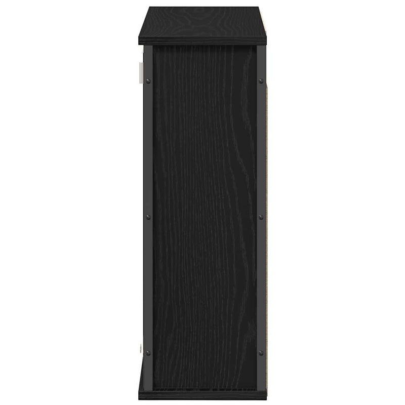 Dulap de baie cu oglindă stejar negru 60x21x60 cm