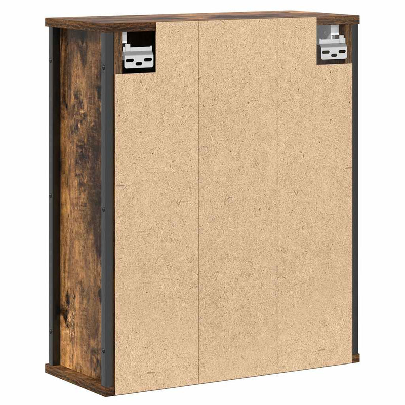 Dulap de baie cu oglindă stejar afumat 50x21x60 cm