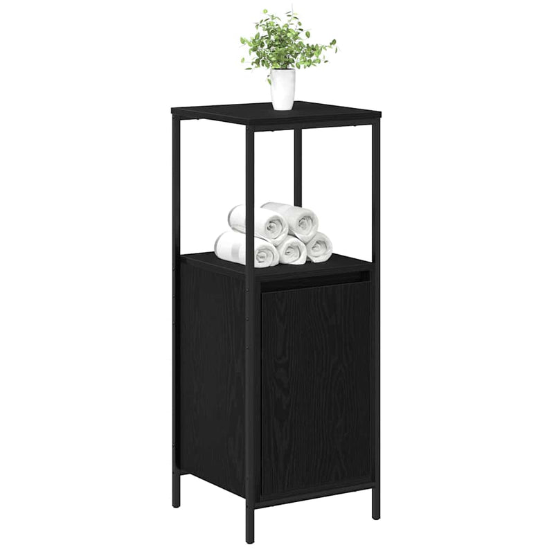Dulap de baie cu rafturi Stejar negru 36x35x95 cm