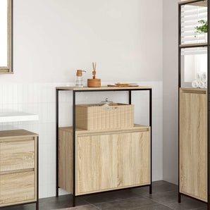 Dulap de baie cu rafturi Stejar Sonoma 76,5x35x95 cm