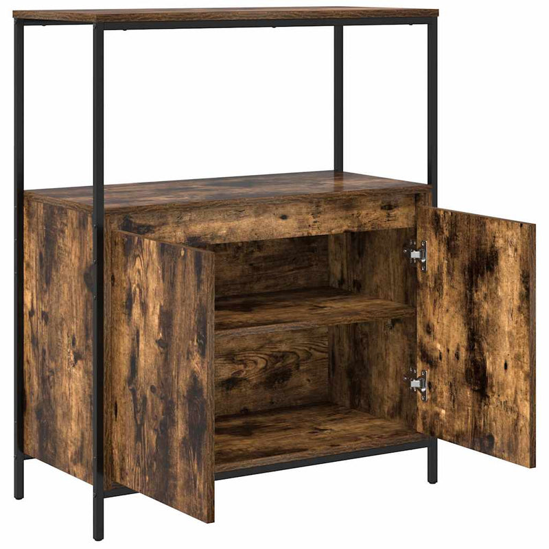 Dulap de baie cu rafturi stejar afumat 76,5x35x95 cm