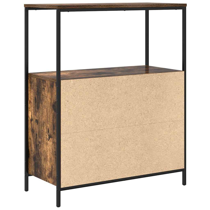 Dulap de baie cu rafturi stejar afumat 76,5x35x95 cm