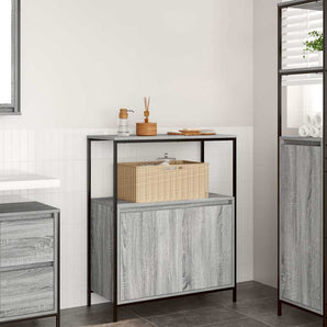Dulap de baie cu rafturi Gri Sonoma 76,5x35x95 cm