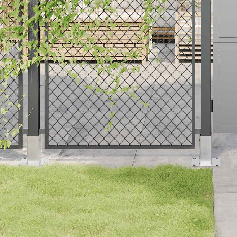 Baze stâlp pătrate 4 buc Argintiu 61x61 mm Oțel galvanizat