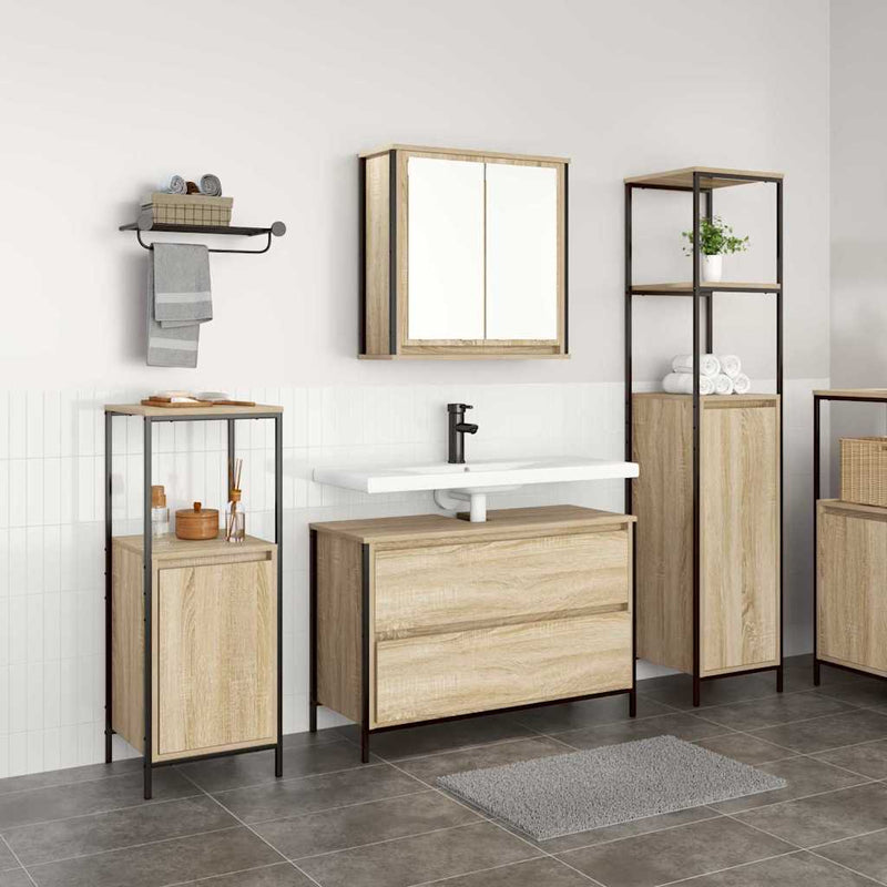 Set de mobilier pentru baie 3 buc. Stejar Sonoma