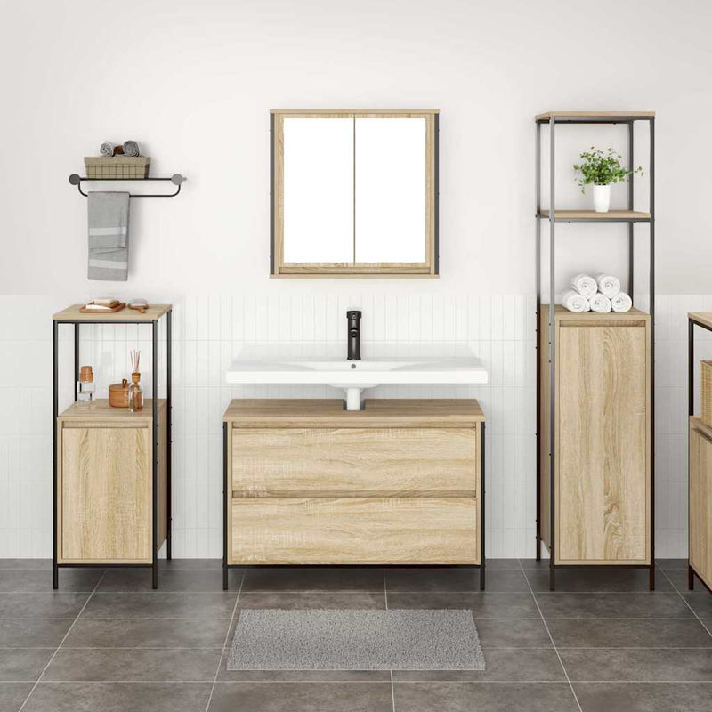 Set de mobilier pentru baie 3 buc. Stejar Sonoma