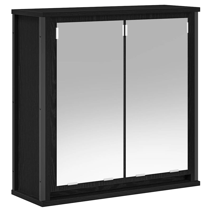 Set de mobilier de baie din 2 piese din lemn de stejar negru