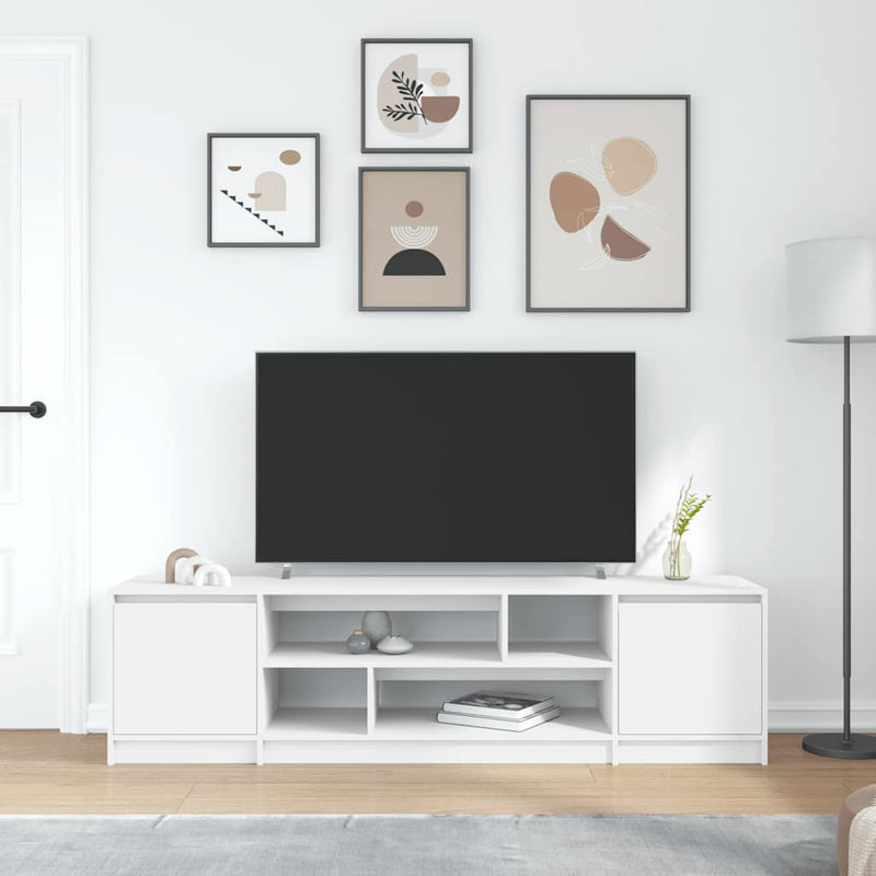 Dulap TV alb 188,5x41x50 cm lemn prelucrat