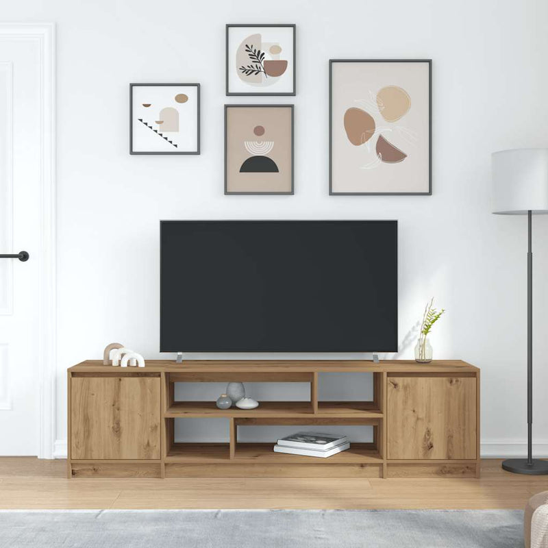 Dulap TV, stejar artizanal, 188,5x41x50 cm, lemn prelucrat