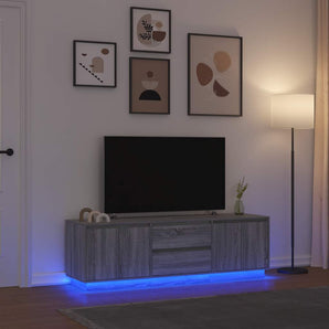 Dulap TV cu lumini LED Gri Sonoma 160,5x41x50 cm