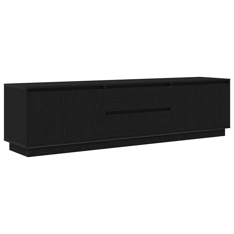 Dulap TV cu lumini LED Stejar negru 193,5x41x50 cm