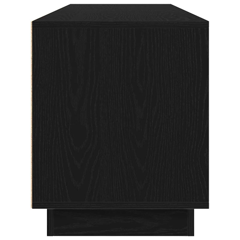 Dulap TV cu lumini LED Stejar negru 193,5x41x50 cm