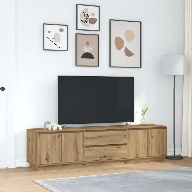 Dulap TV cu lumini LED Artisan Stejar 193,5x41x50 cm