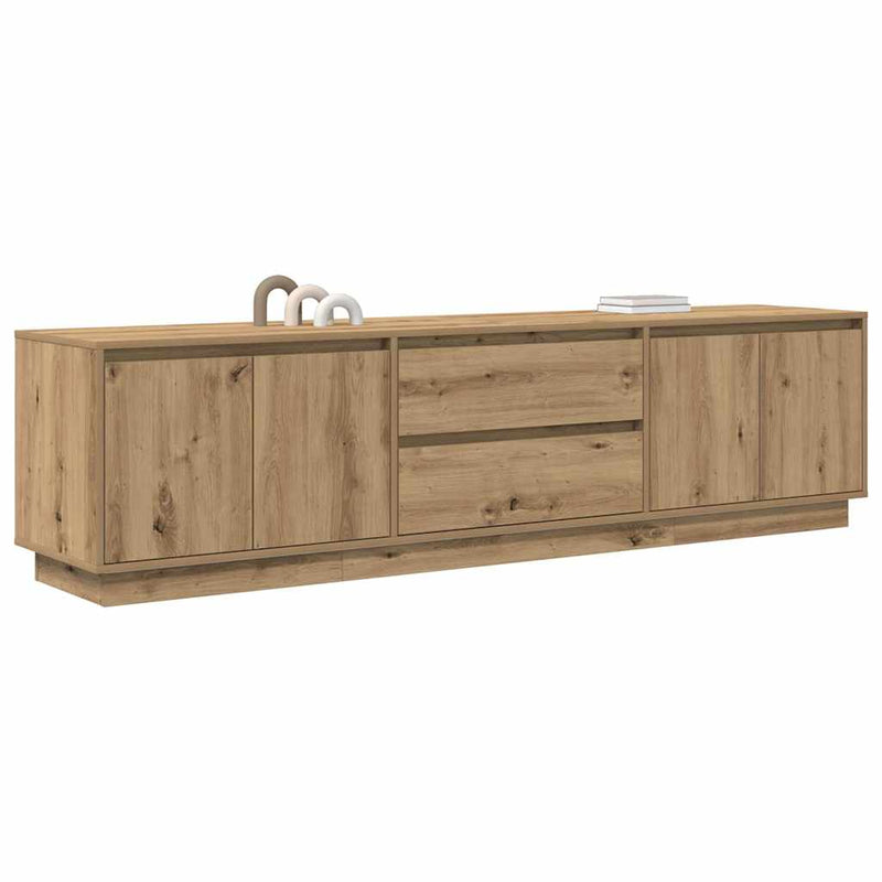 Dulap TV cu lumini LED Artisan Stejar 193,5x41x50 cm