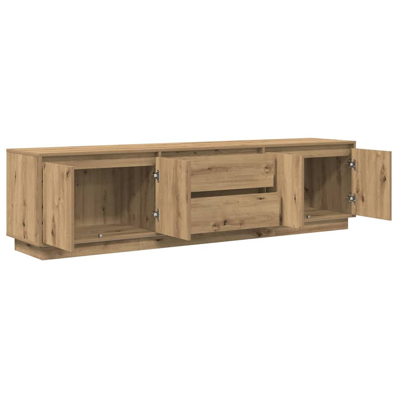 Dulap TV cu lumini LED Artisan Stejar 193,5x41x50 cm