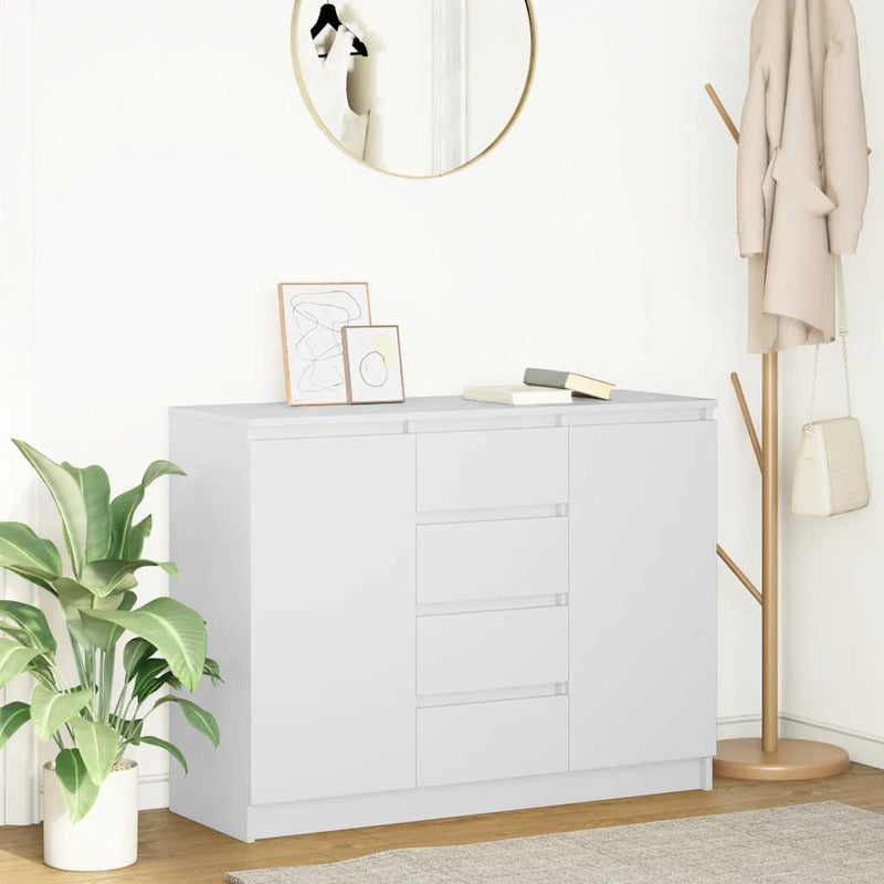 Bufetă cu sertare Alb 100,5x35x76 cm Lemn prelucrat