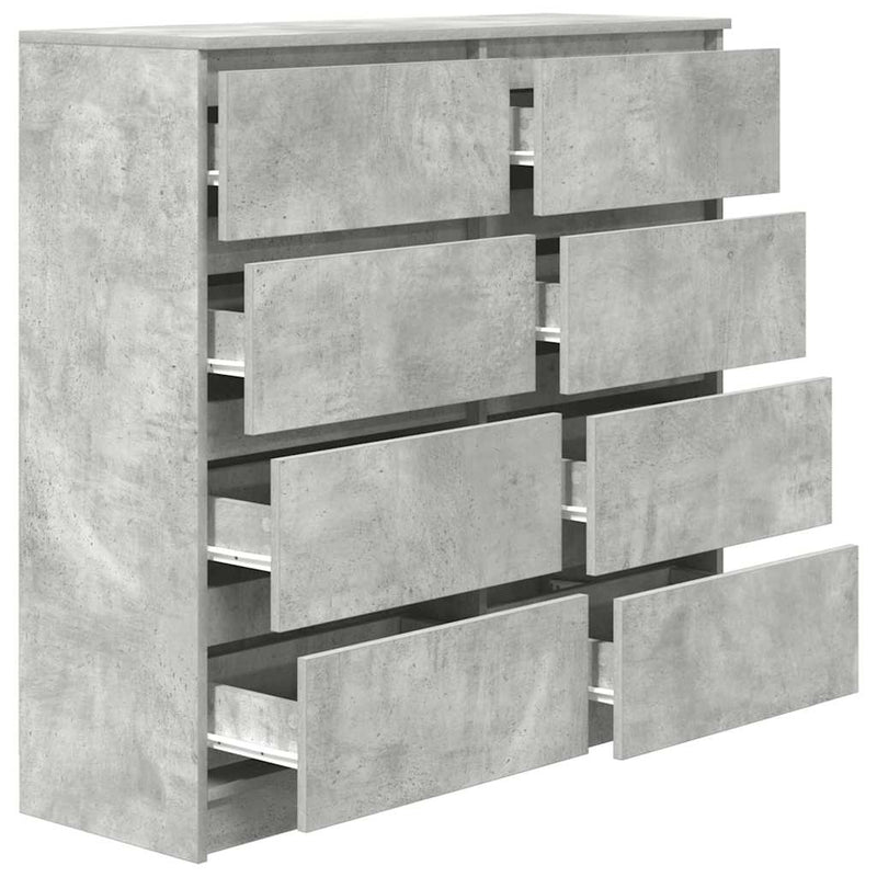 Bufetă Gri Beton 100x35x99 cm Lemn prelucrat