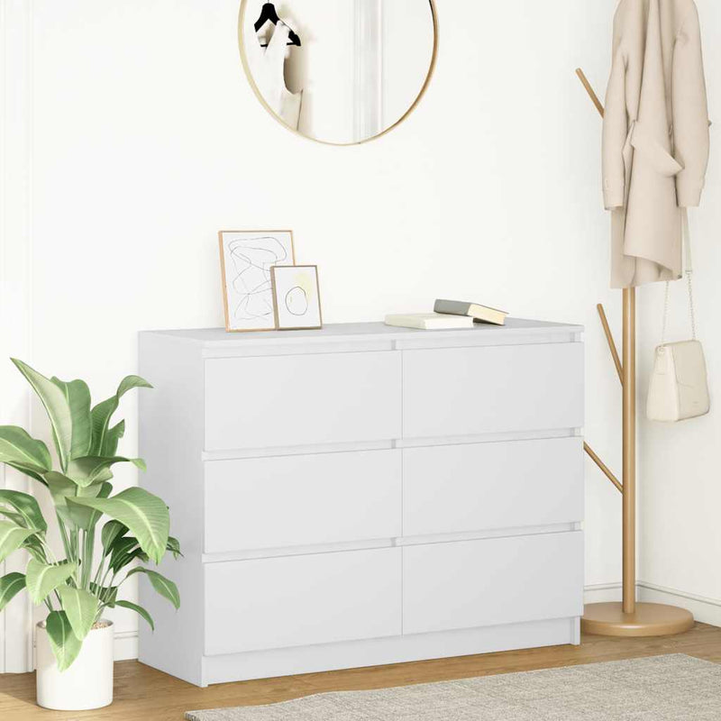 Bufetă albă 100x35x76 cm din lemn prelucrat