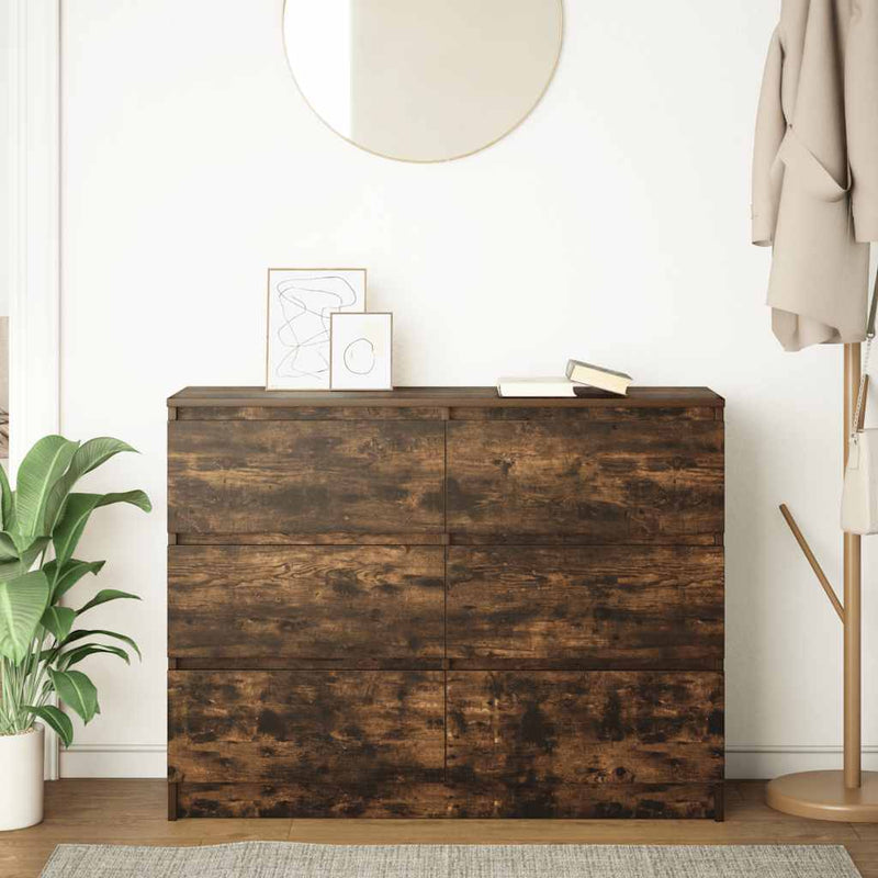 Dulap, stejar fumuriu, 100x35x76 cm, lemn compozit