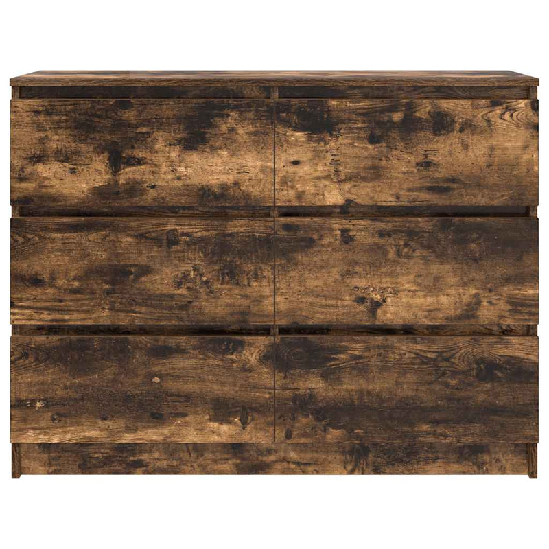Dulap, stejar fumuriu, 100x35x76 cm, lemn compozit