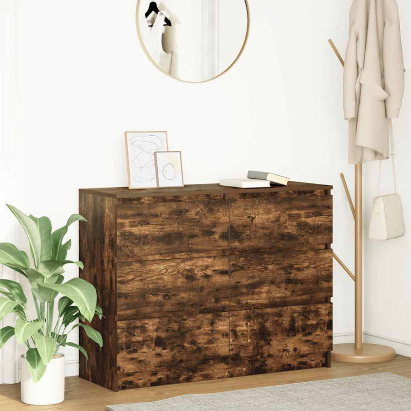 Dulap, stejar fumuriu, 100x35x76 cm, lemn compozit