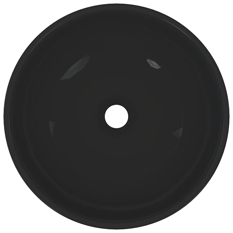 Lavoar negru lucios Ø28x10 cm ceramică