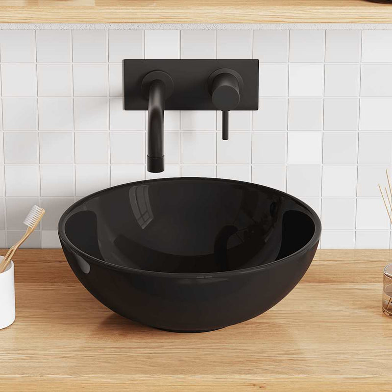 Lavoar negru lucios Ø28x10 cm ceramică