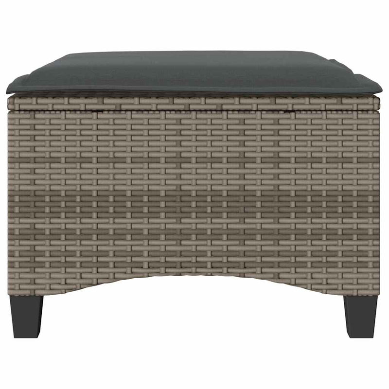 Scaune de grădină cu perne 2 buc Gri 55x55x36 cm Poly Ratan