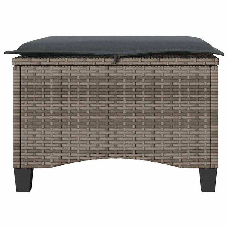 Scaune de grădină cu perne 2 buc Gri 55x55x36 cm Poly Ratan