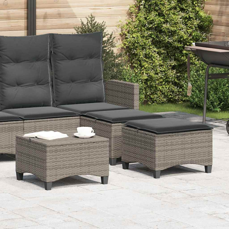Scaune de grădină cu perne 2 buc Gri 55x55x36 cm Poly Ratan
