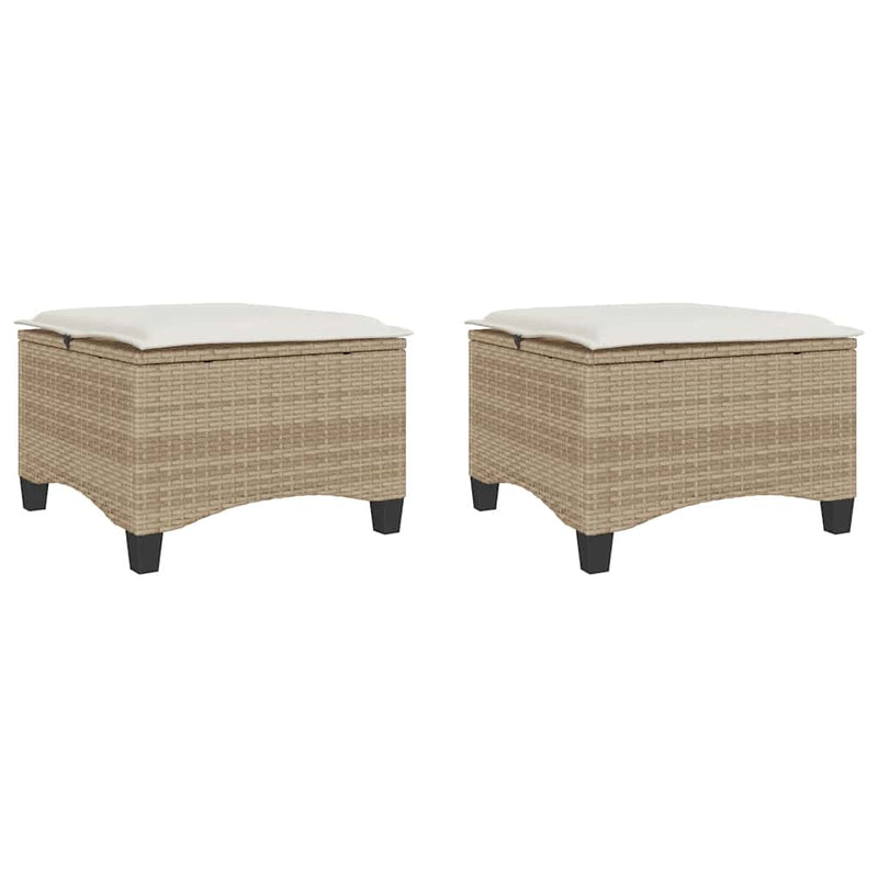 Scaune de grădină cu perne 2 buc Bej 55x55x36 cm Poly Ratan