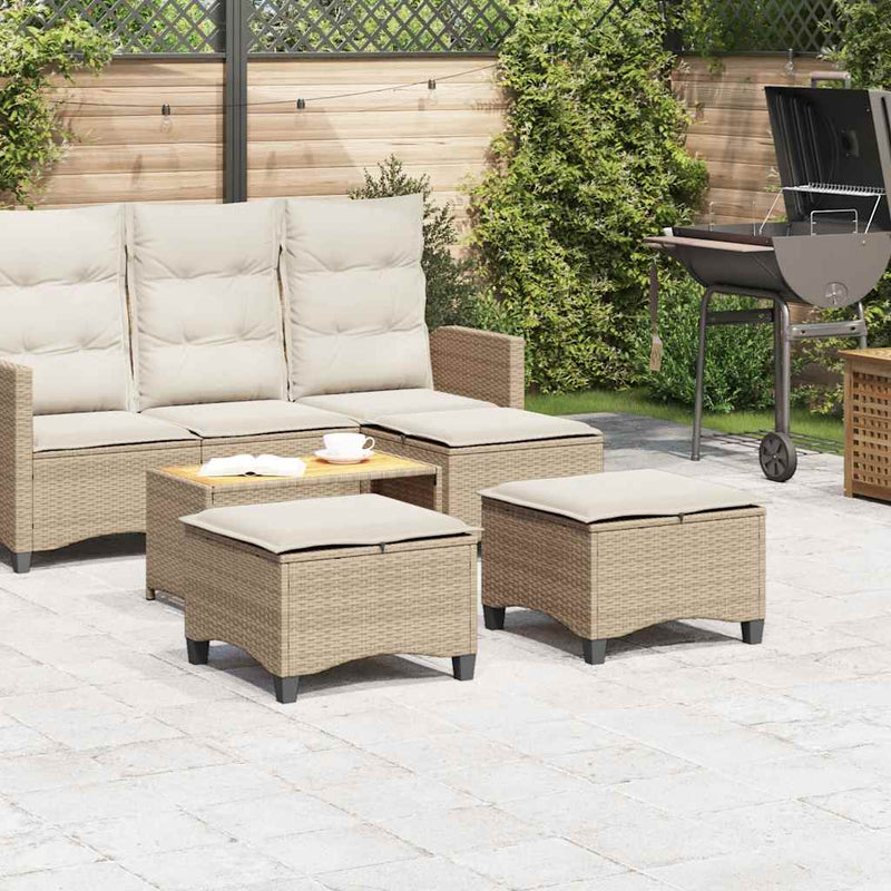 Scaune de grădină cu perne 2 buc Bej 55x55x36 cm Poly Ratan