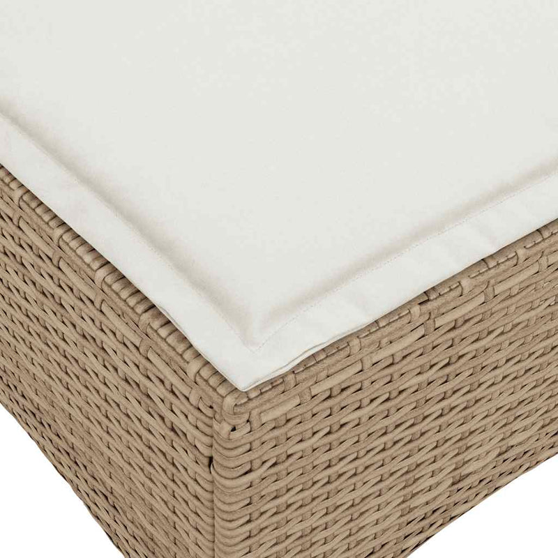 Scaune de grădină cu perne 2 buc Bej 55x55x36 cm Poly Ratan