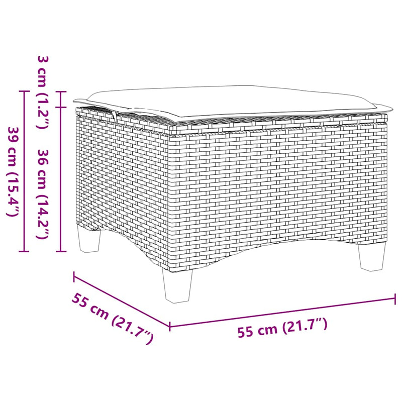 Scaune de grădină cu perne 2 buc Bej 55x55x36 cm Poly Ratan