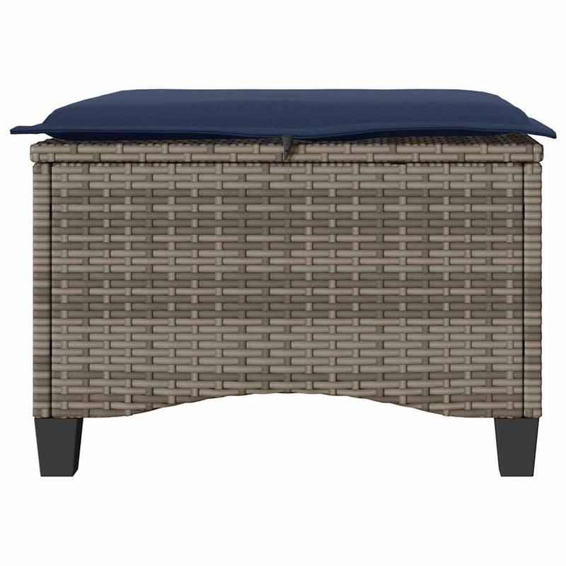 Scaune de grădină cu perne 2 buc Gri 55x55x36 cm Poly Ratan