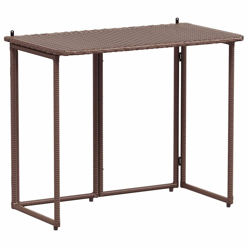 Masă pliabilă de grădină maro 90x51x75 cm Poly Ratan