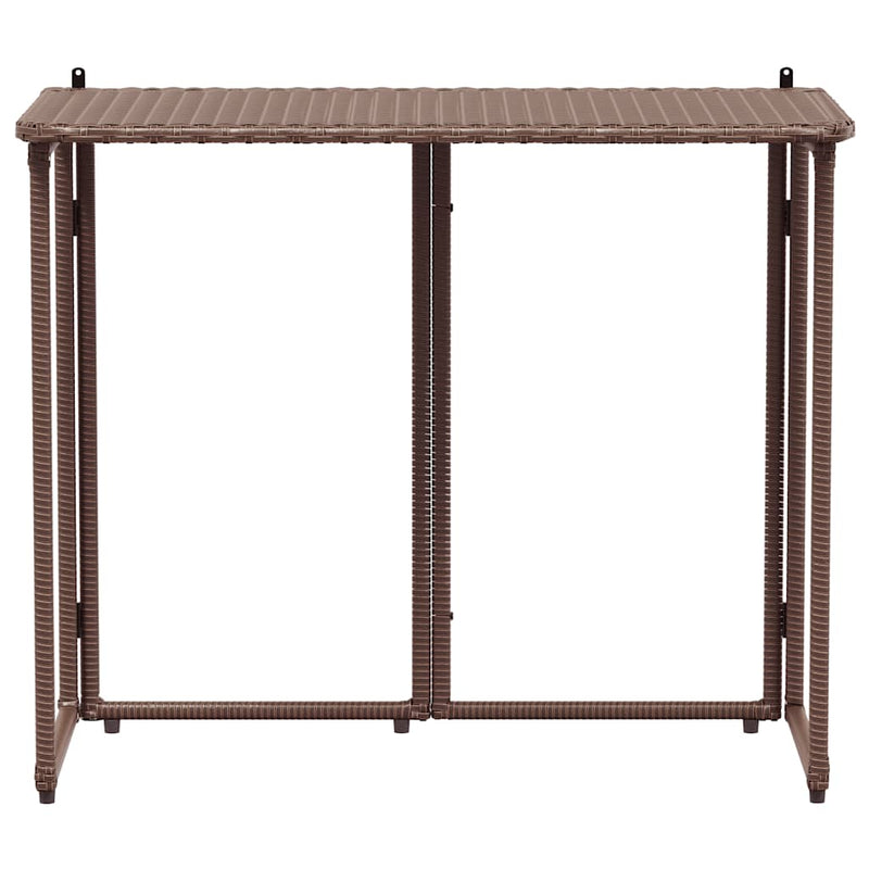 Masă pliabilă de grădină maro 90x51x75 cm Poly Ratan