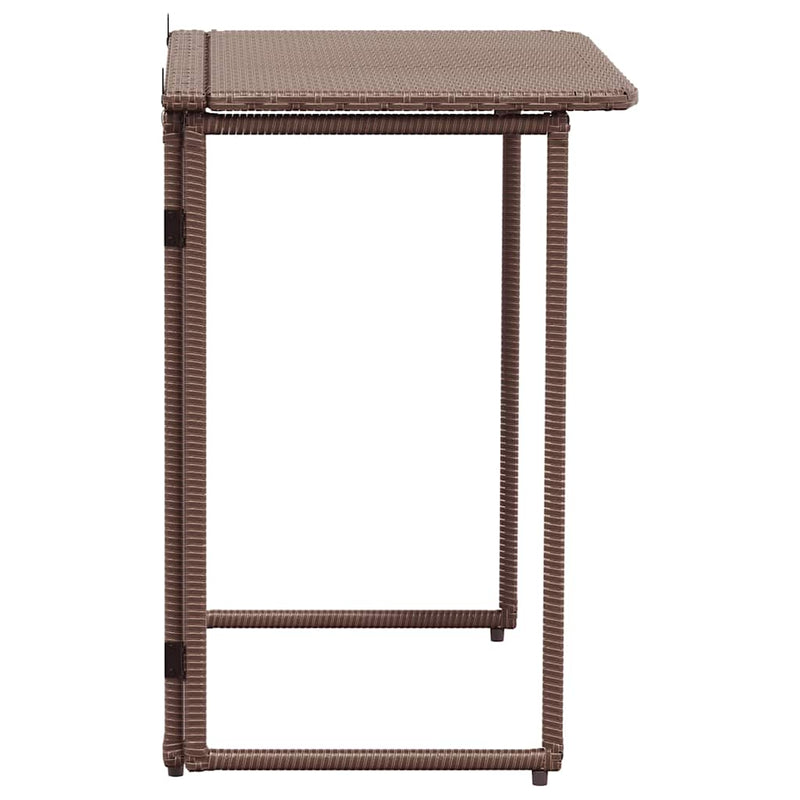 Masă pliabilă de grădină maro 90x51x75 cm Poly Ratan