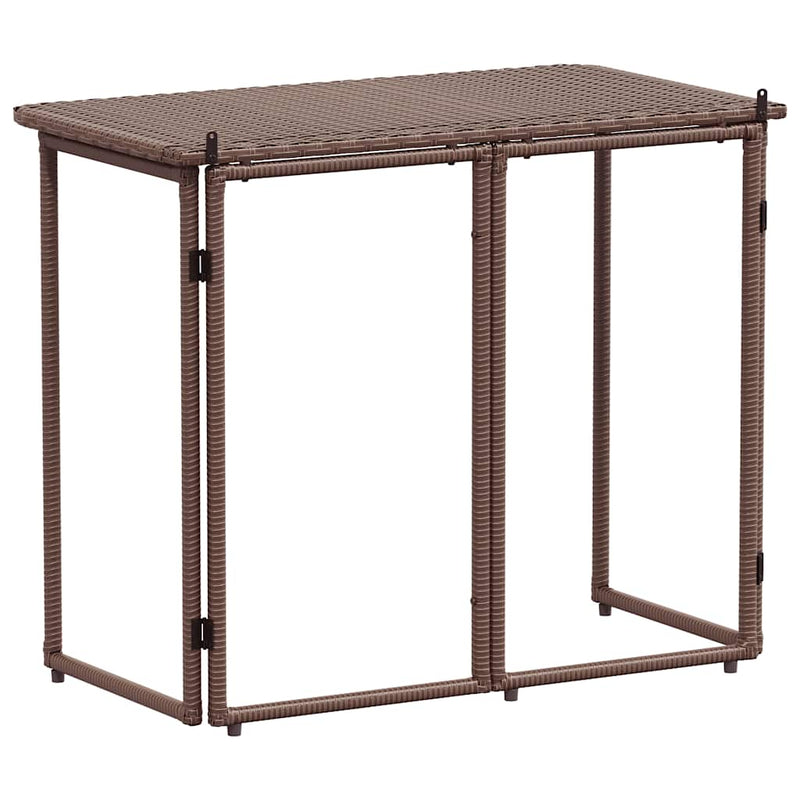 Masă pliabilă de grădină maro 90x51x75 cm Poly Ratan
