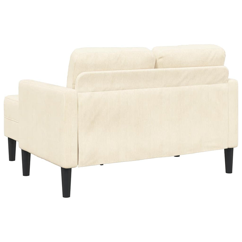 Canapea cu 2 locuri cu șezlong în formă de L crem 125 cm in