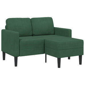 Canapea cu 2 locuri cu șezlong în formă L verde închis 125cm in