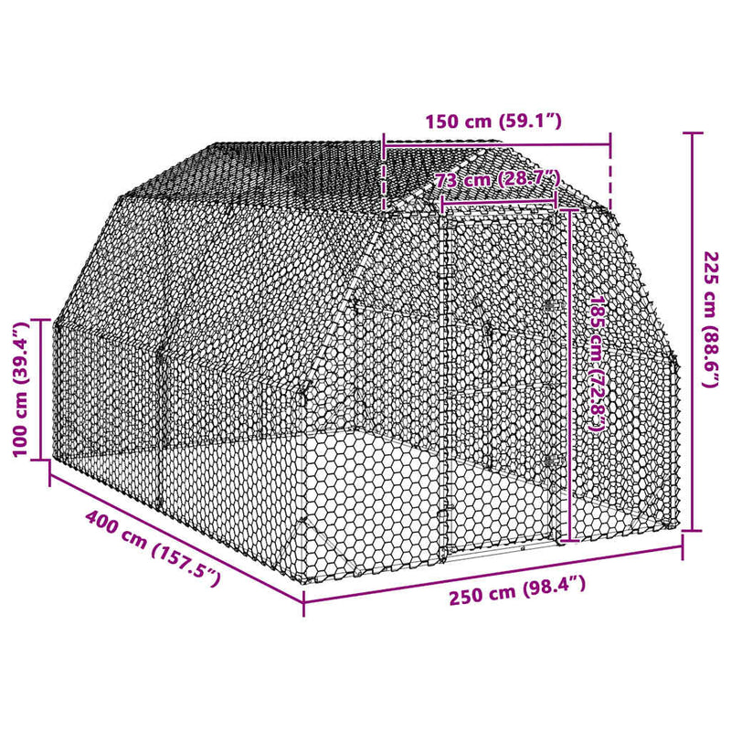 Pui de găină 2,5x4x2,25 m Oțel galvanizat