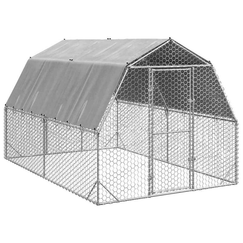 Pui de găină cu acoperiș 2,5x4x2,25 m oțel galvanizat
