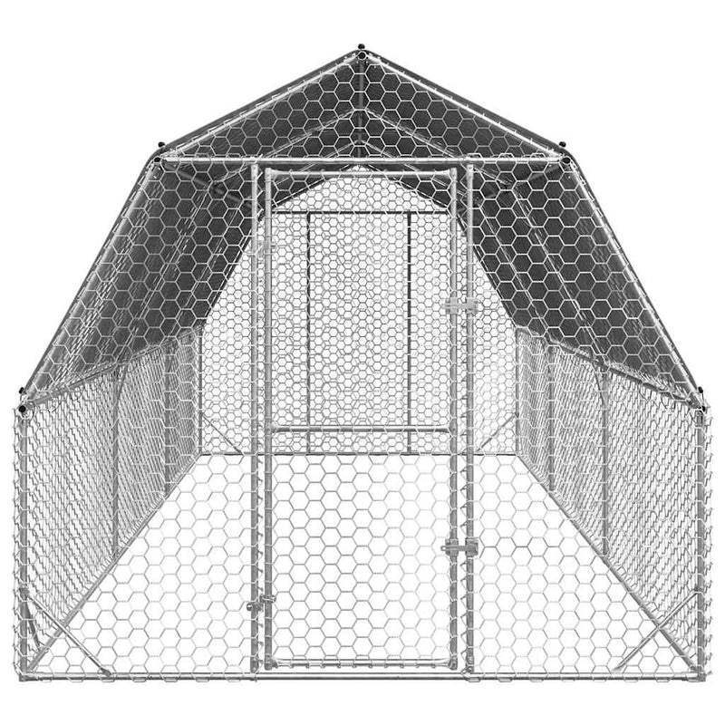 Pui de găină cu acoperiș 2,5x6x2,25 m oțel galvanizat